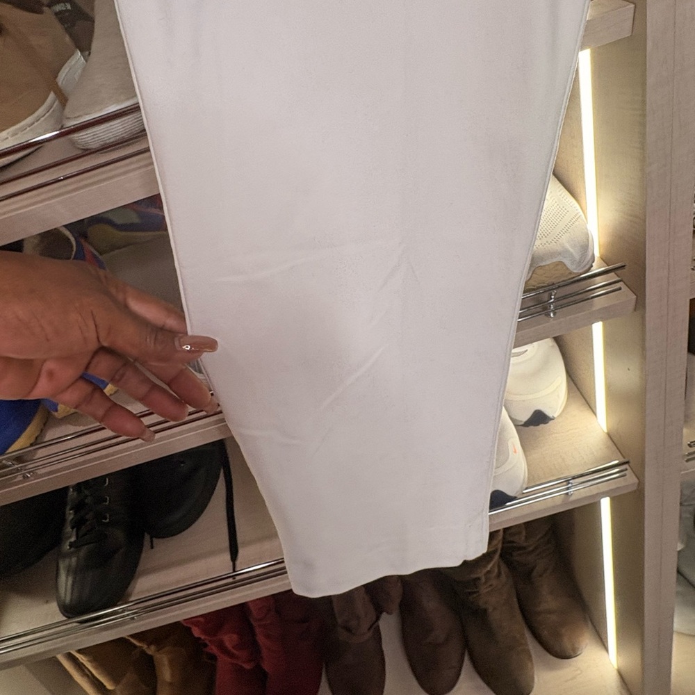 Bespoke White Wide-Leg Ponte Pants - Picture 5 of 6